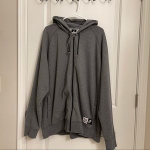 Nike Air Jordan Sweatershirt Fleece Jacket Open Front Zip Down